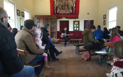 Join in traditional songs in the Band Hall. Music, guitar, mondays, beamish, museum
